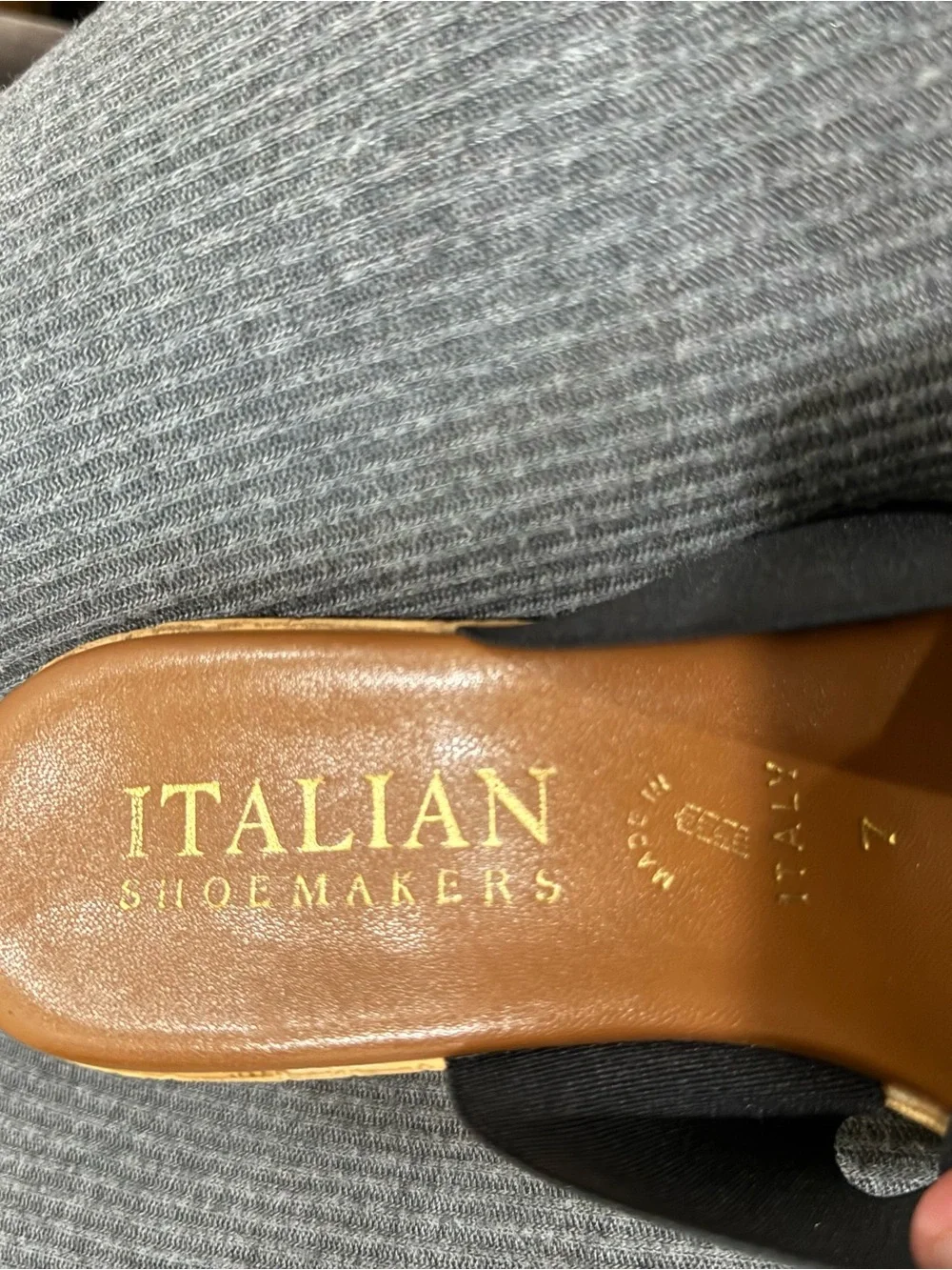 Italian Shoemakers Black and Tan Wedge Sandals